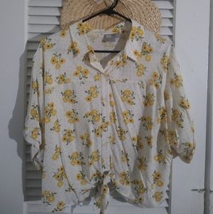 Floral button up blouse